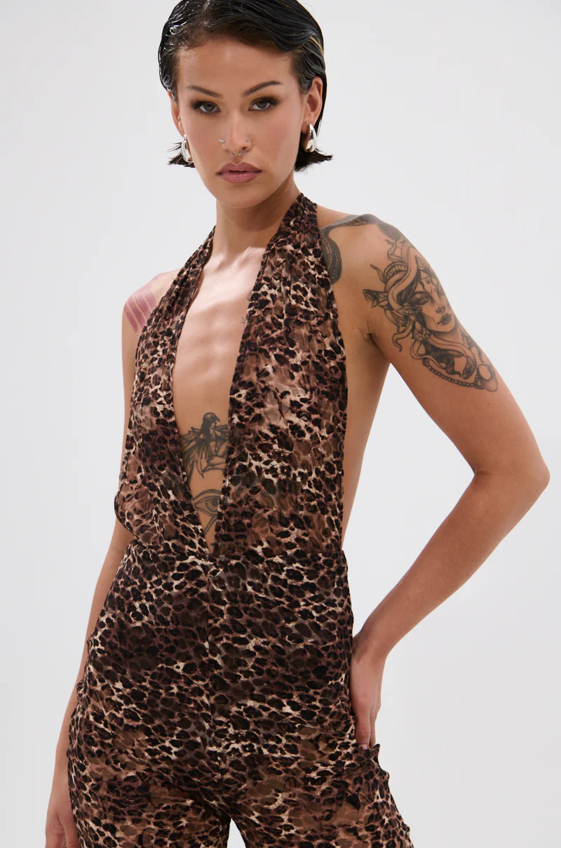 NICKLAS LEOPARD AND LACE JUMPSUIT - Image 6