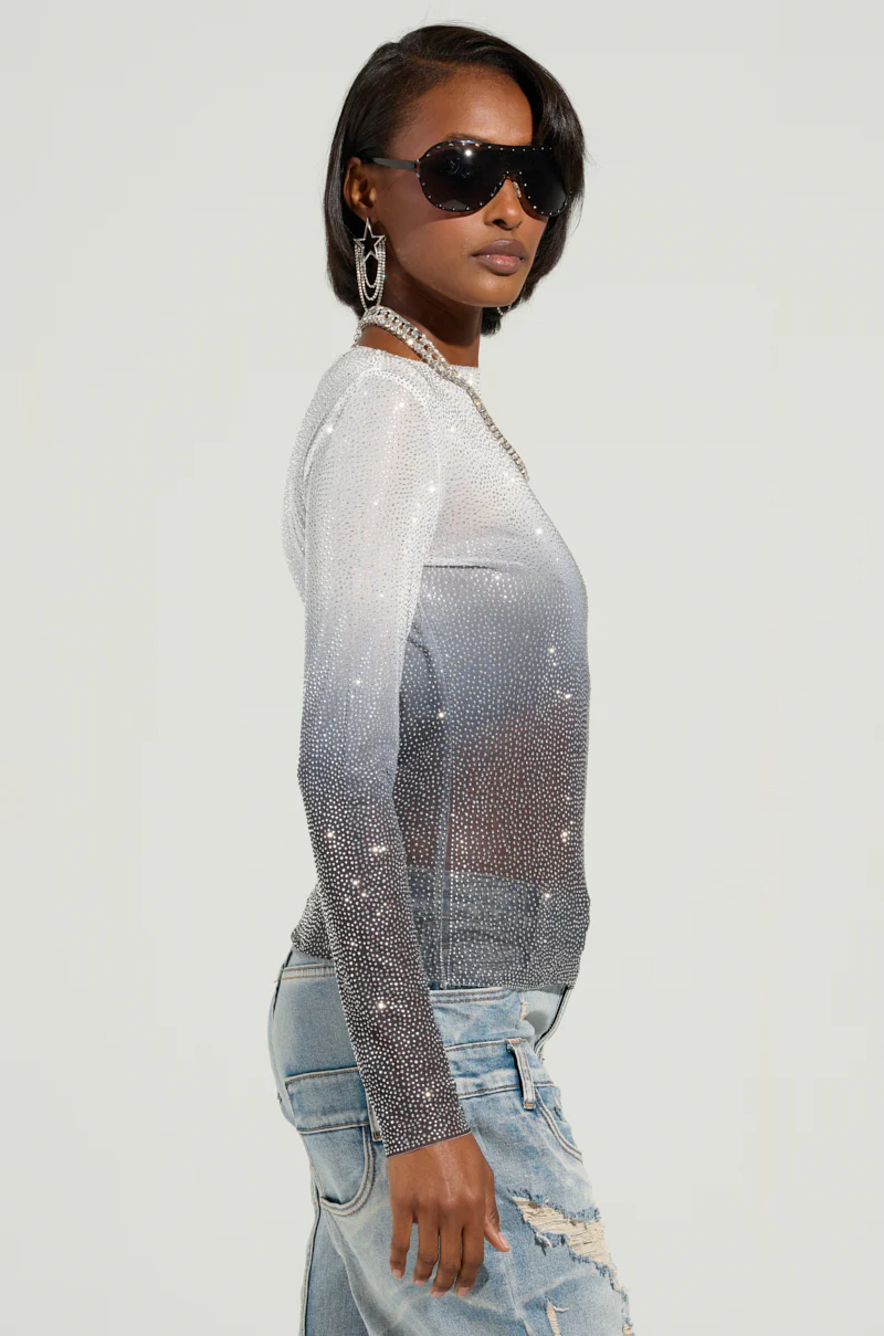NIGHT SKY TOP IN BLACK MULTI - Image 2