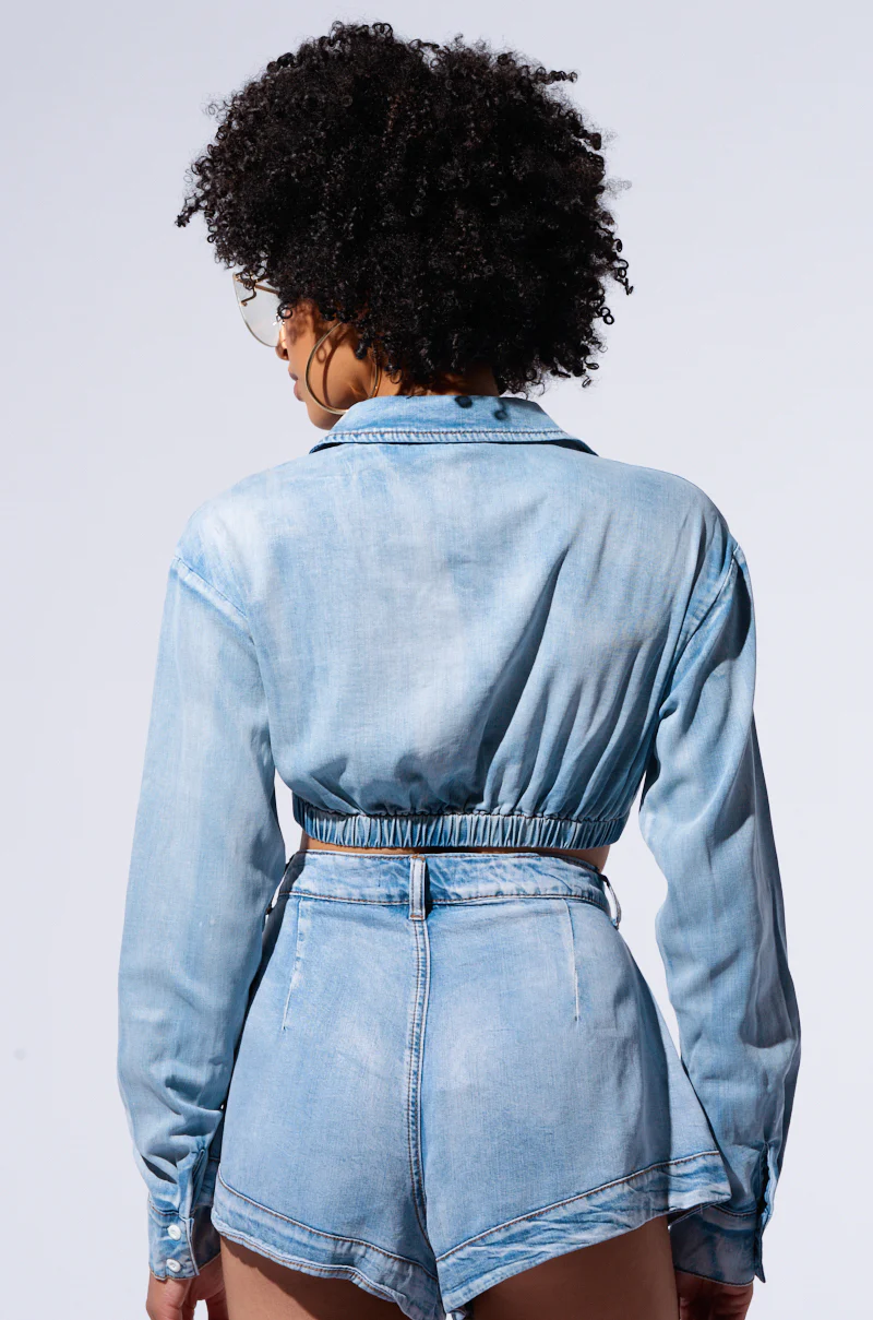 NO APOLOGIES CROP BUTTON DOWN BLOUSE - Image 4