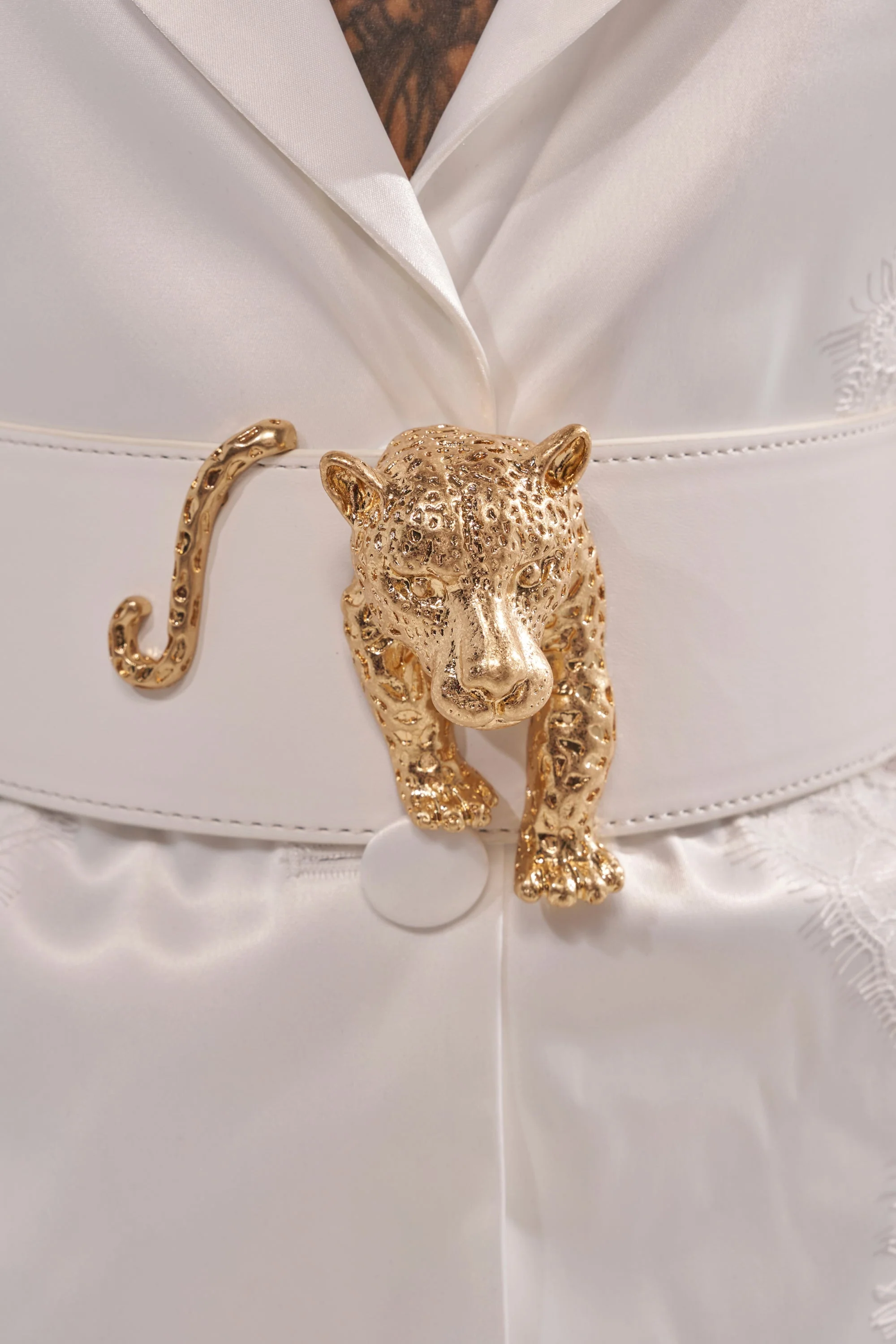NO BOUNDARIES PU STRETCH BELT IN WHITE - Image 3