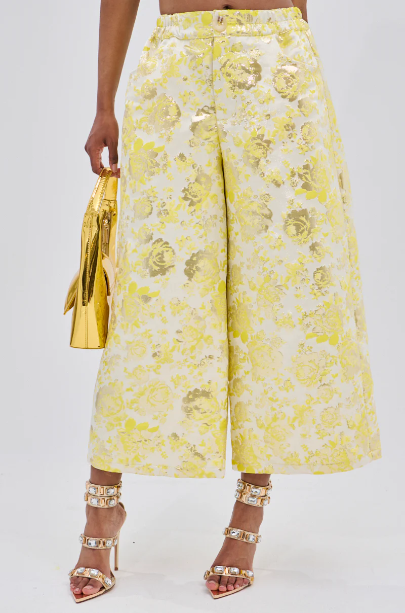 NO EXPECTATIONS CROPPED BROCADE PANTS - Image 3