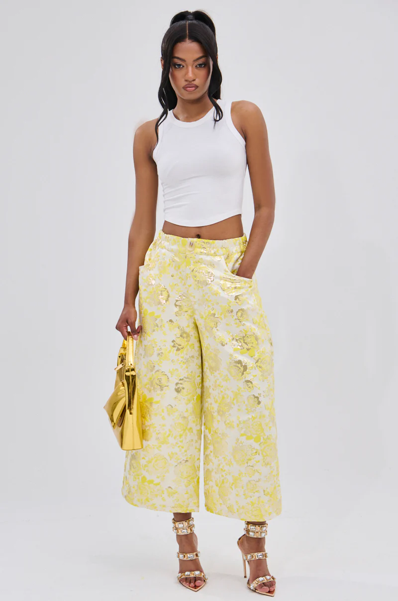 NO EXPECTATIONS CROPPED BROCADE PANTS - Image 8