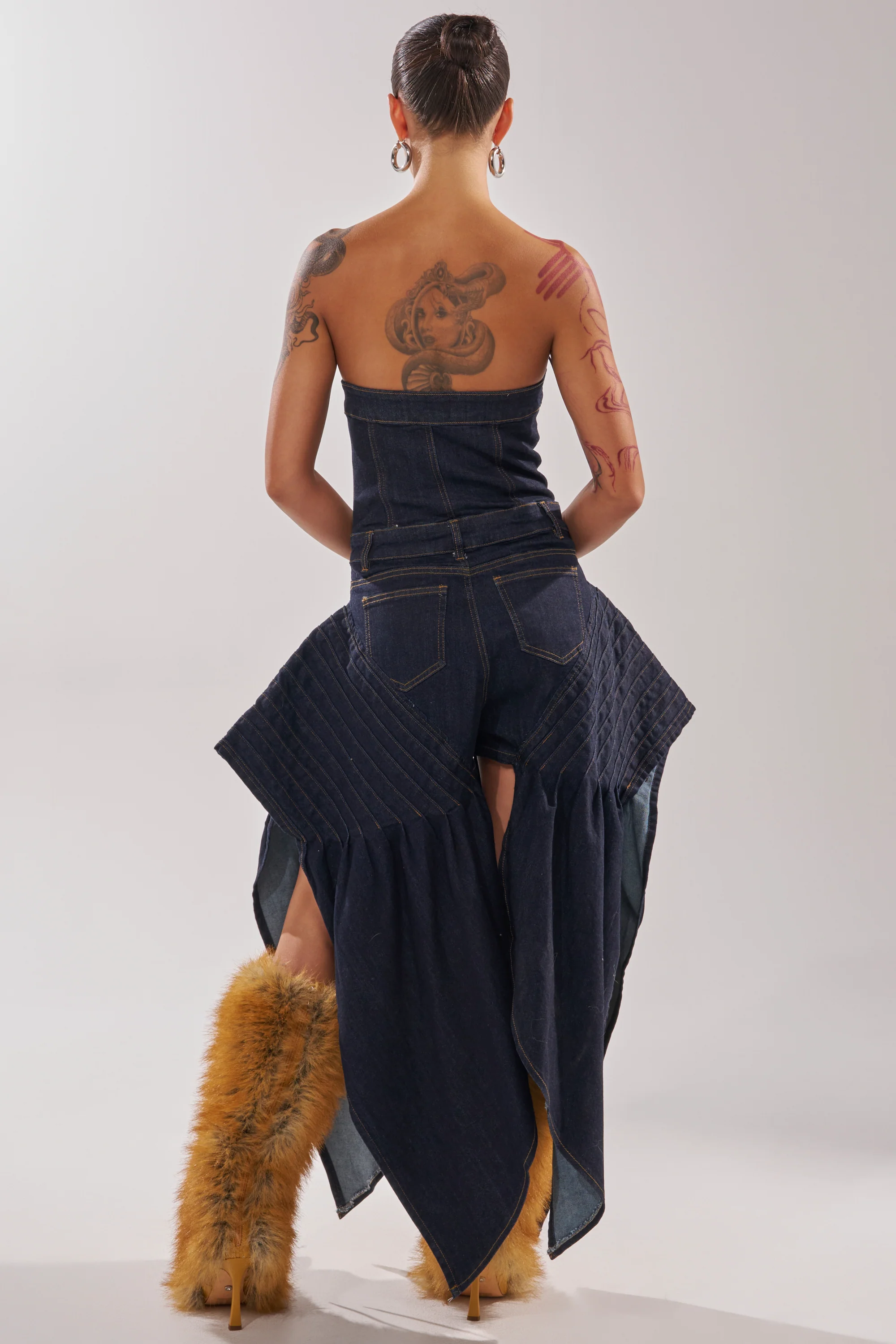 NO ONE LIKE ME DENIM ROMPER IN DARK BLUE DENIM - Image 6