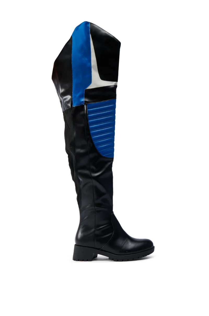 NORRIS BLUE AND BLACK FLAT BOOT - Image 4