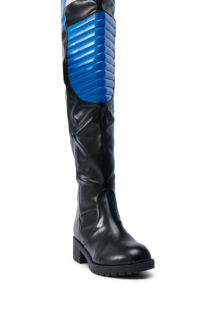 NORRIS BLUE AND BLACK FLAT BOOT - Image 7