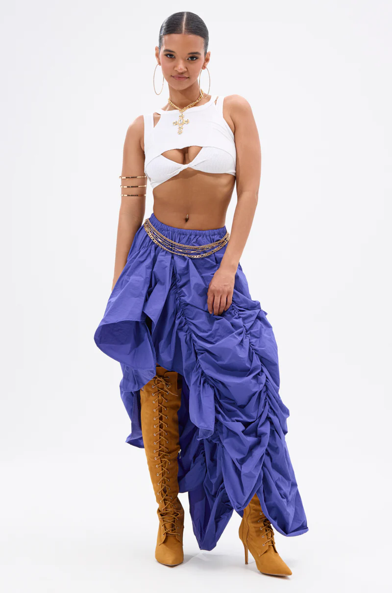 NOT ABOUT IT RUCHED MIDI SKIRT
