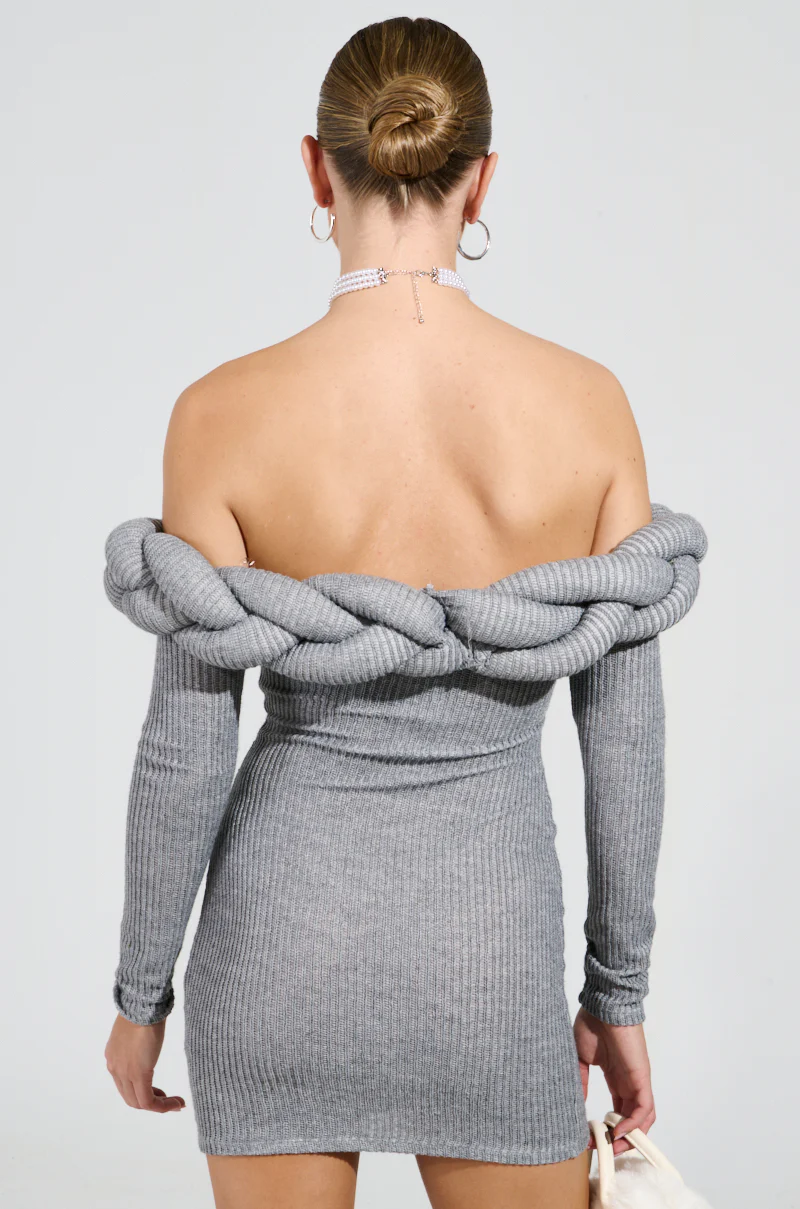 NOT IN THE MOOD KNIT BRAIDED MINI DRESS - Image 5