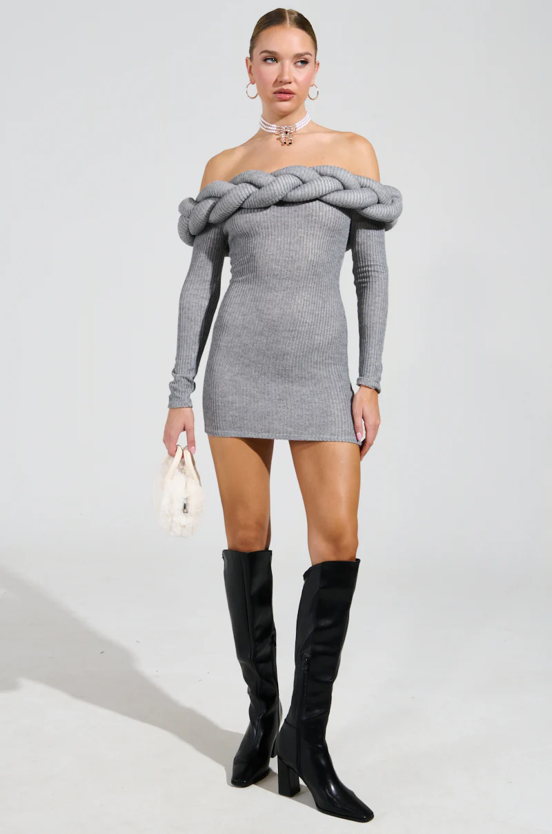 NOT IN THE MOOD KNIT BRAIDED MINI DRESS - Image 7