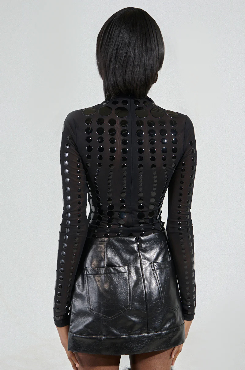 NOT MY FAULT LONG SLEEVE MESH BODYSUIT - Image 5
