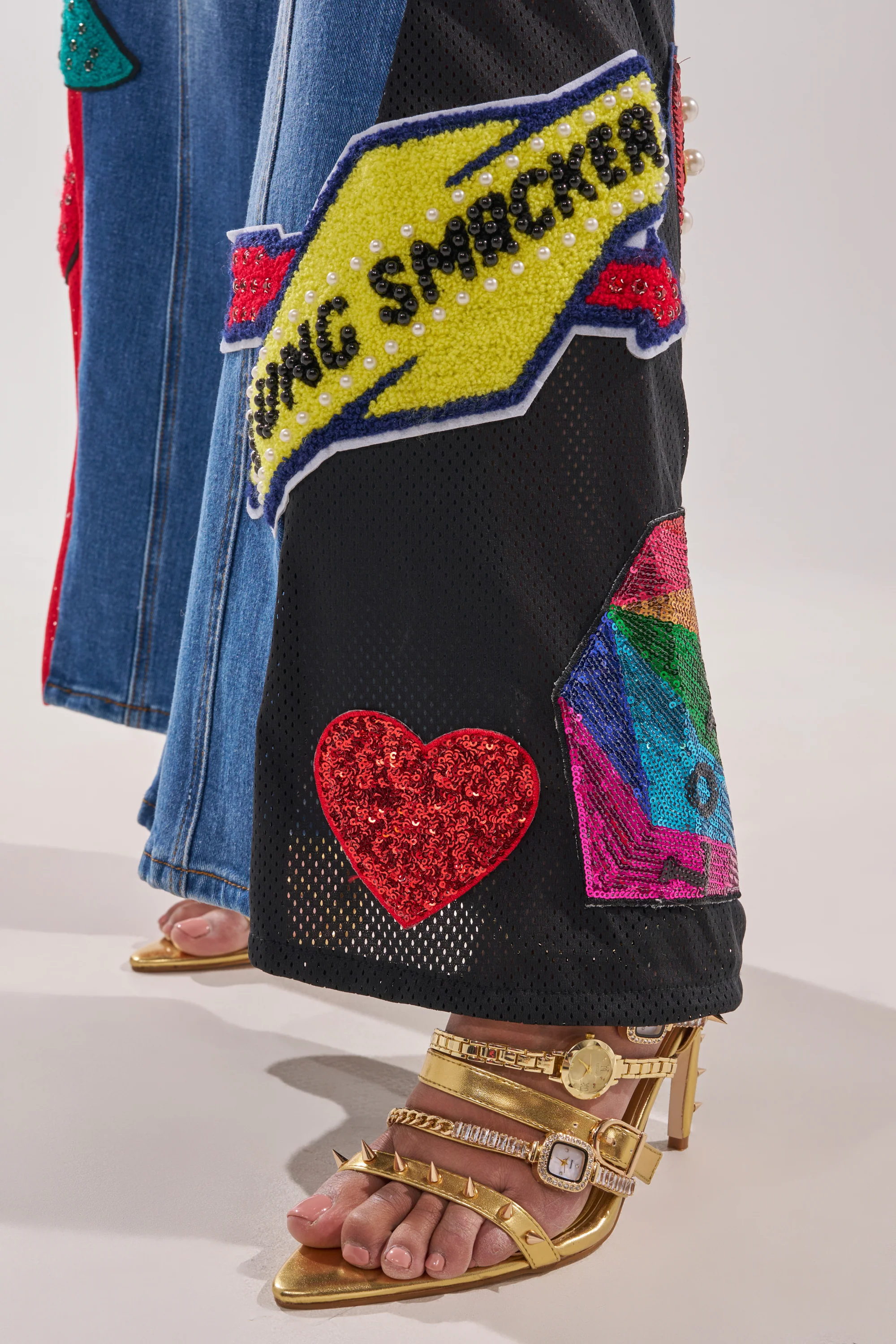 NOT SORRY PATCHWORK DENIM JEANS - Image 10