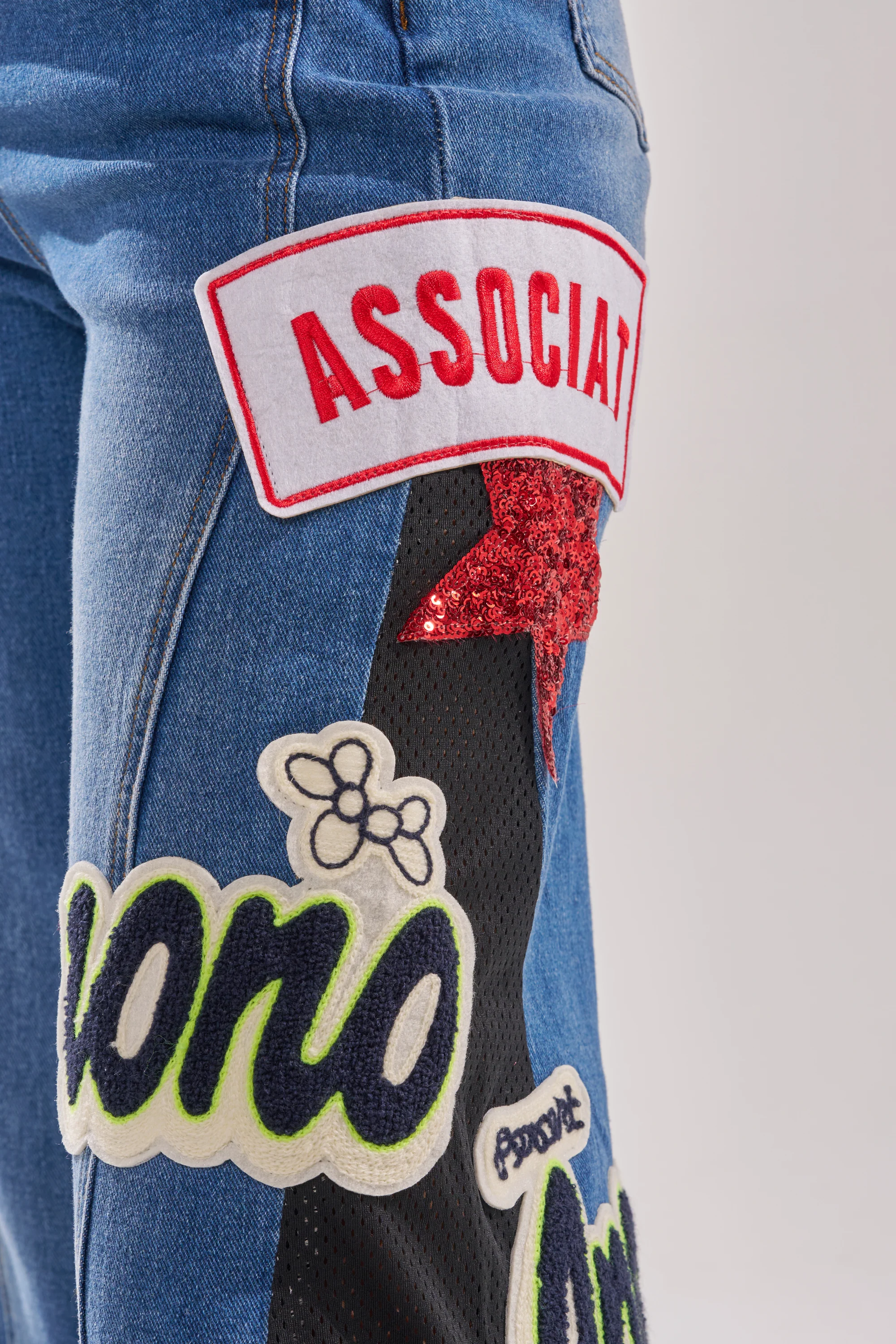 NOT SORRY PATCHWORK DENIM JEANS - Image 11