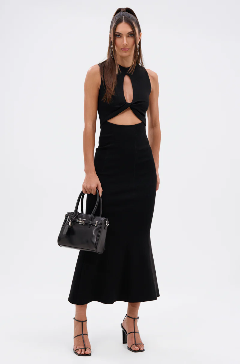 NOT TOO CASUAL KNIT MAXI DRESS IN BLACK - Image 2