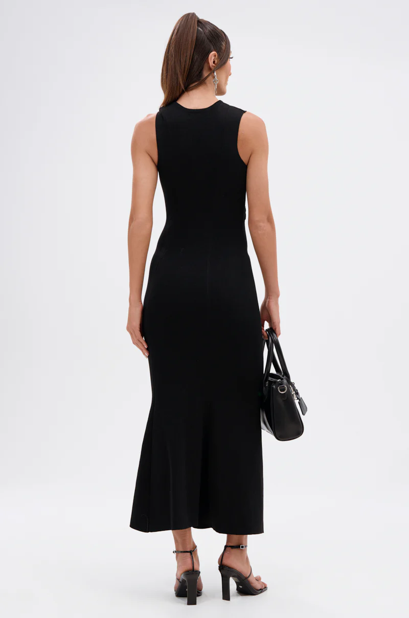 NOT TOO CASUAL KNIT MAXI DRESS IN BLACK - Image 4