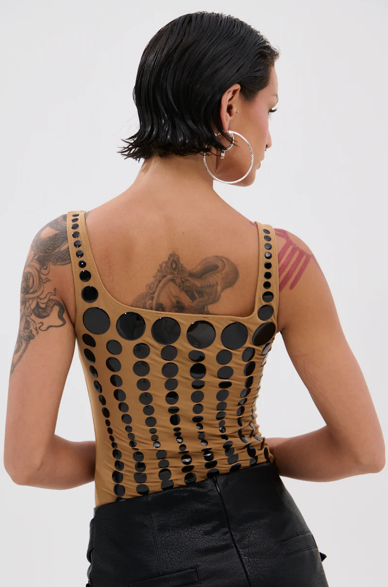 NOT WHAT YOU THOUGHT POLKA DOT MESH BODYSUIT - Image 4