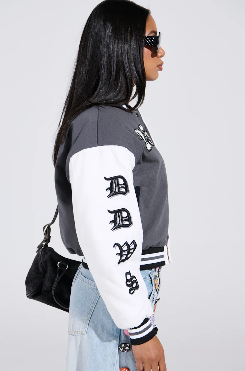 NOT YOUR BABE EMBROIDERED BOMBER - Image 7