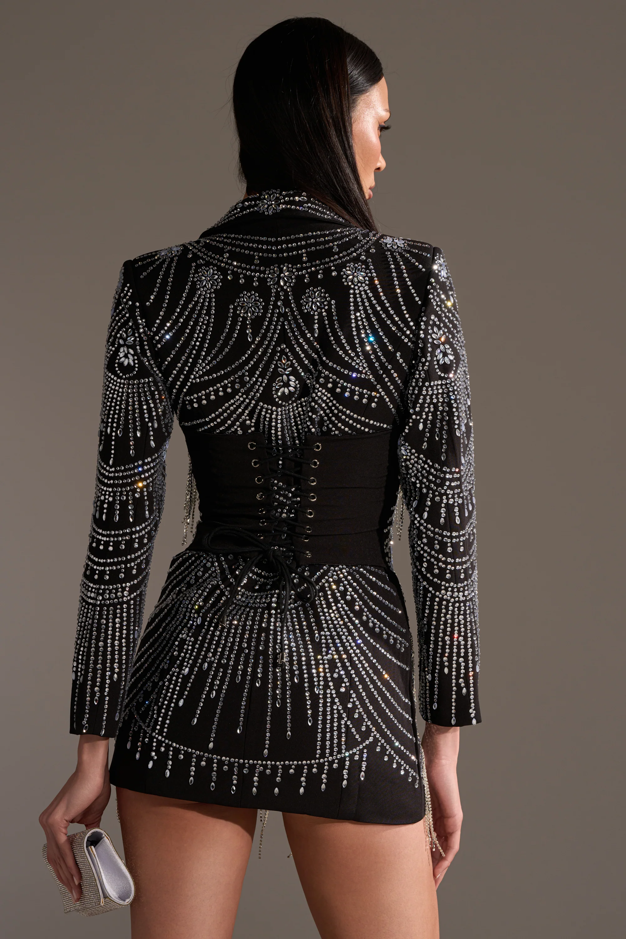NOT YOUR BABE RHINESTONE BLAZER DRESS - Image 5