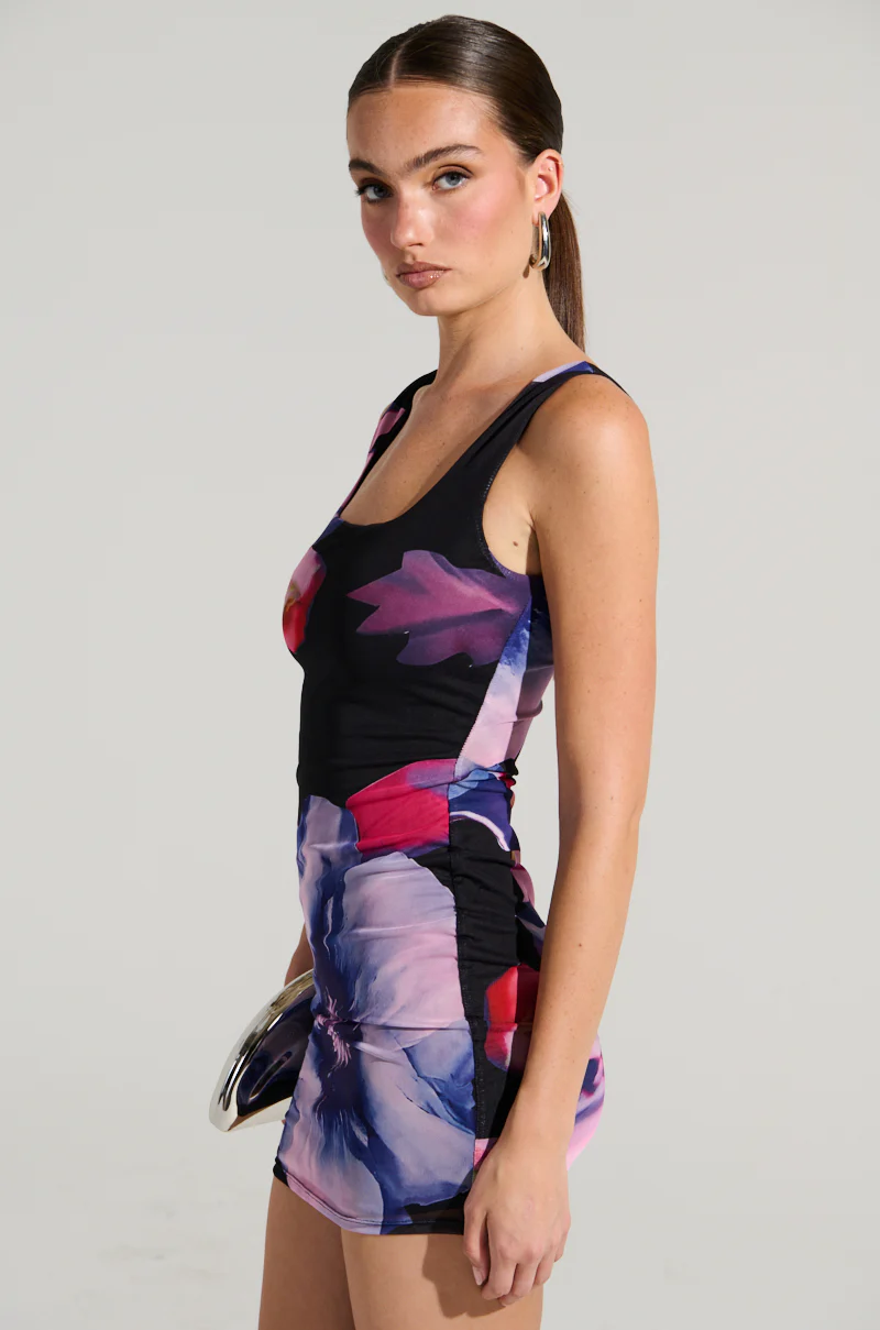 NOT YOUR TOY FLORAL MESH MINI DRESS - Image 3
