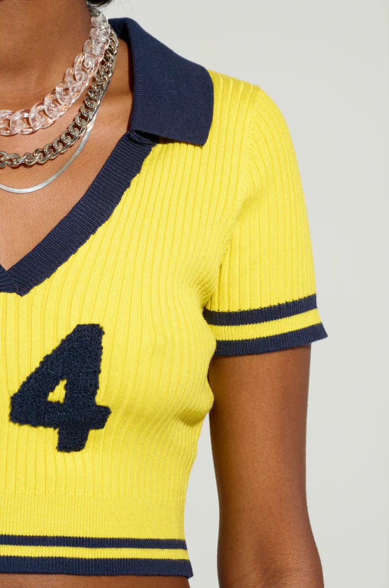 NUMBER 24 CROPPED COLLARED KNIT SWEATER - Image 5