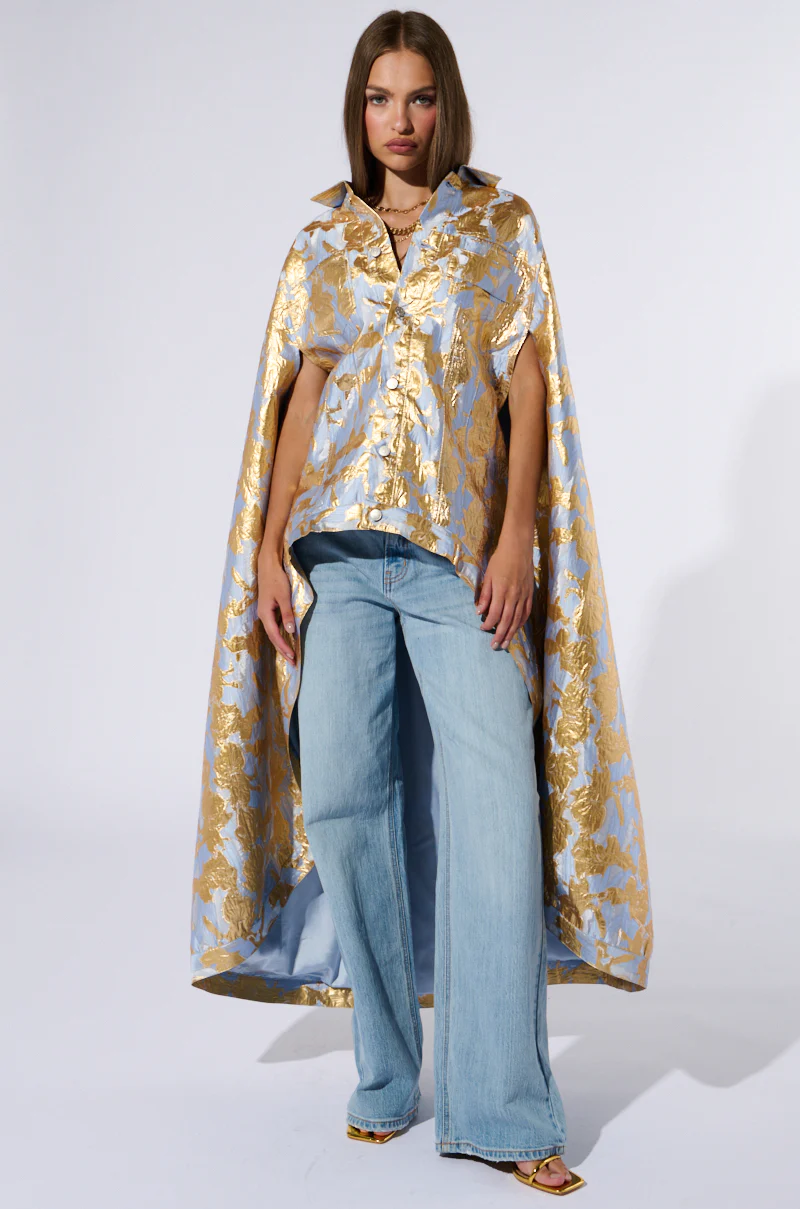 OASIS HIGH LOW BROCADE CAPE - Image 4