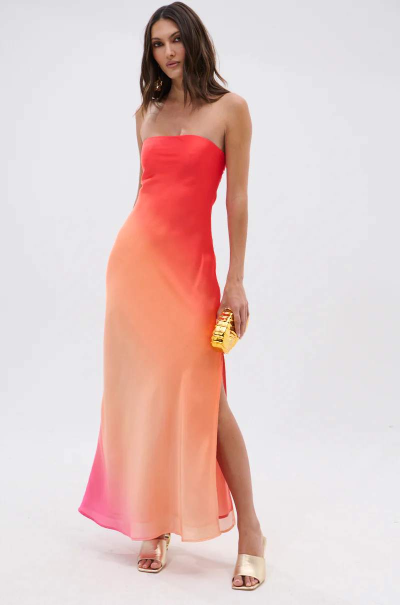OCEAN BREEZE OMBRE SATIN MAXI DRESS - Image 3