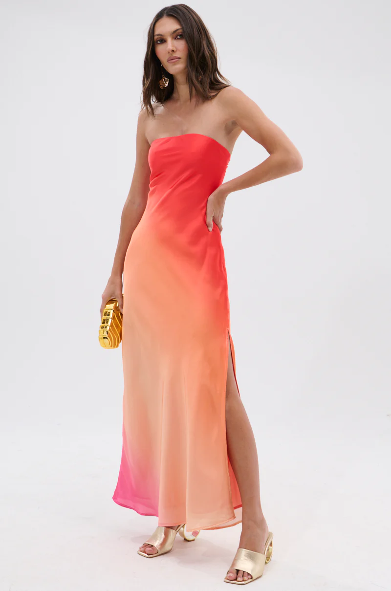 OCEAN BREEZE OMBRE SATIN MAXI DRESS - Image 4