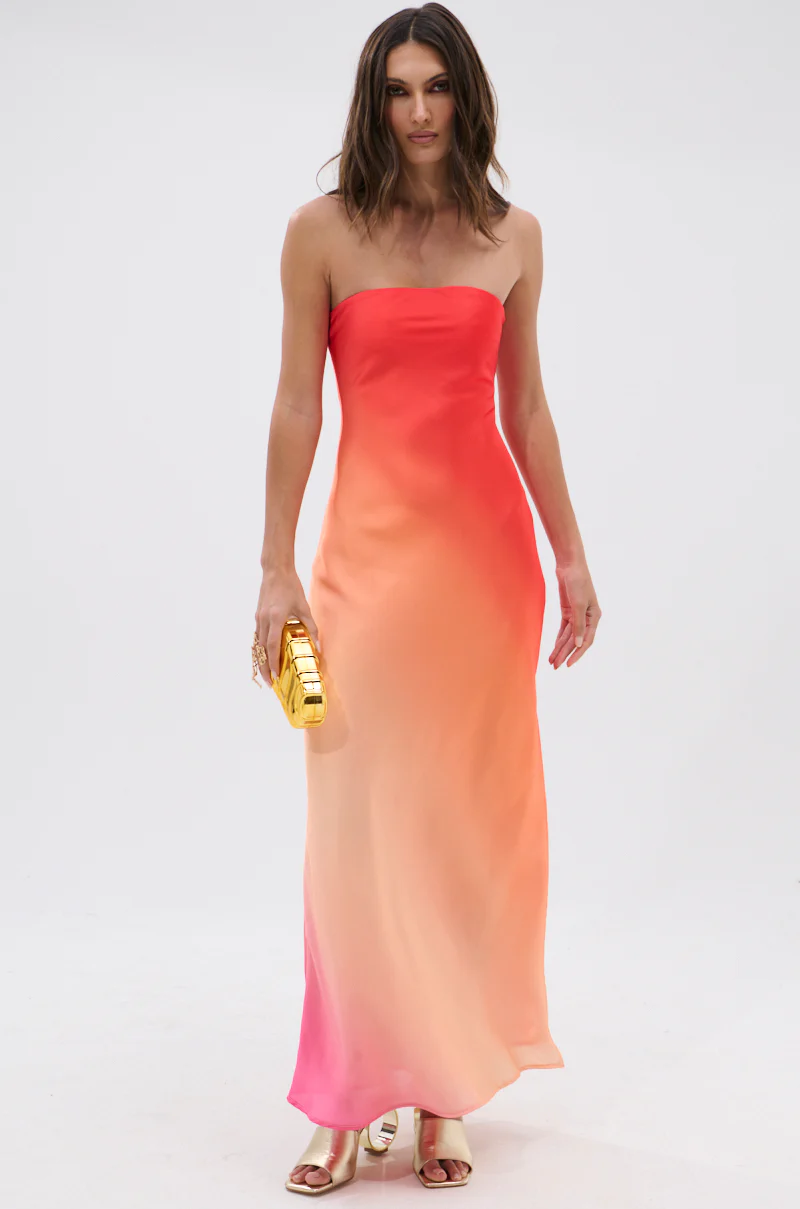 OCEAN BREEZE OMBRE SATIN MAXI DRESS - Image 5