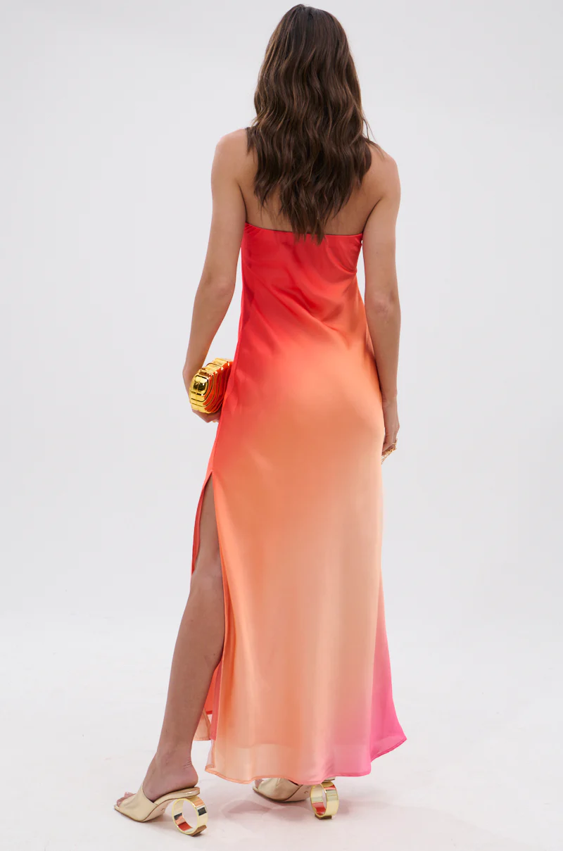 OCEAN BREEZE OMBRE SATIN MAXI DRESS - Image 8