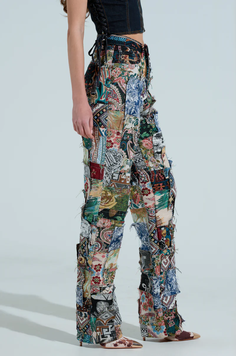 ODESSA RELAXED FIT PATCHWORK PANTS - Image 5