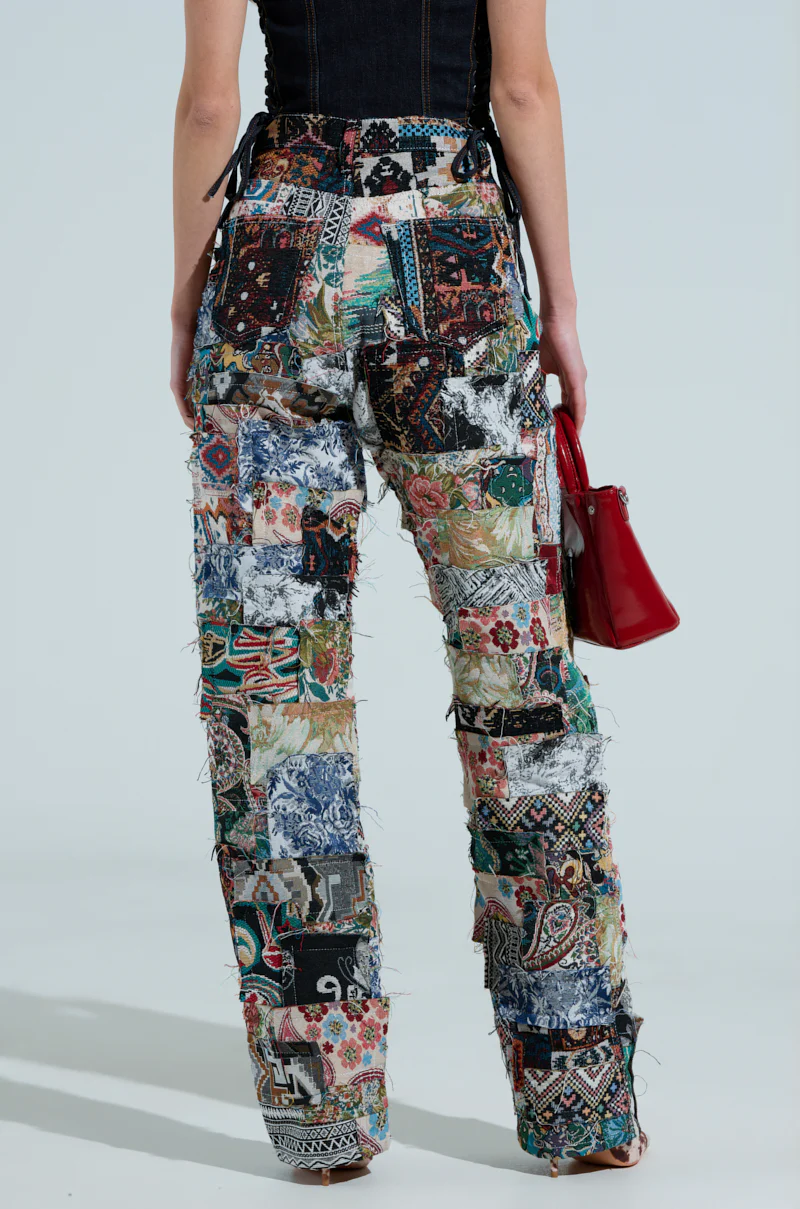 ODESSA RELAXED FIT PATCHWORK PANTS - Image 6