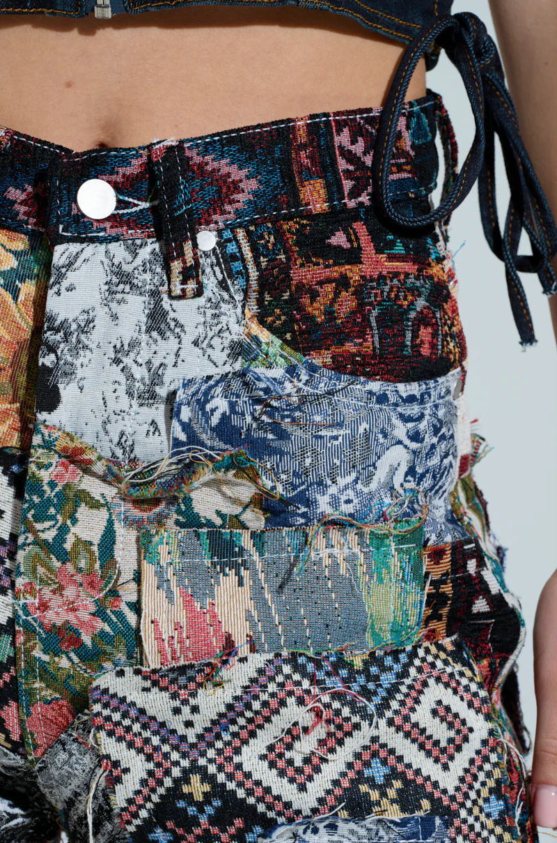 ODESSA RELAXED FIT PATCHWORK PANTS - Image 7