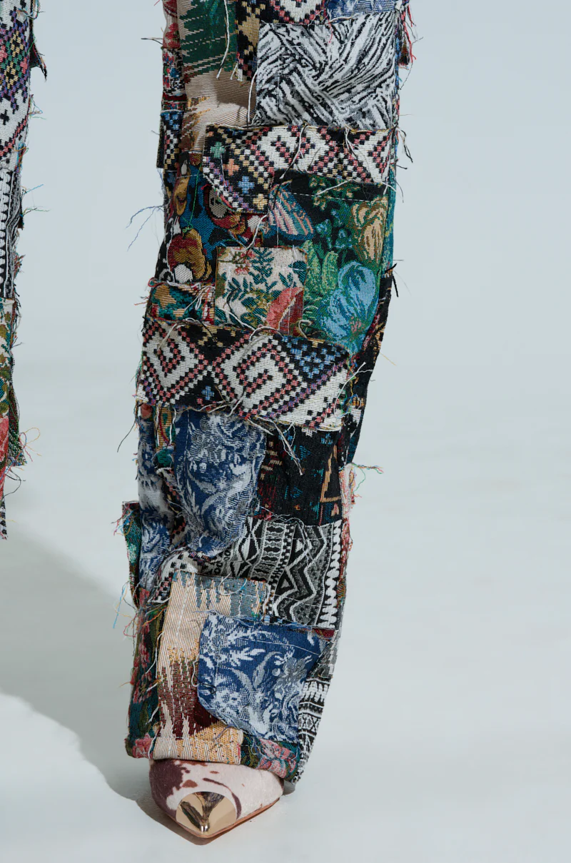 ODESSA RELAXED FIT PATCHWORK PANTS - Image 8