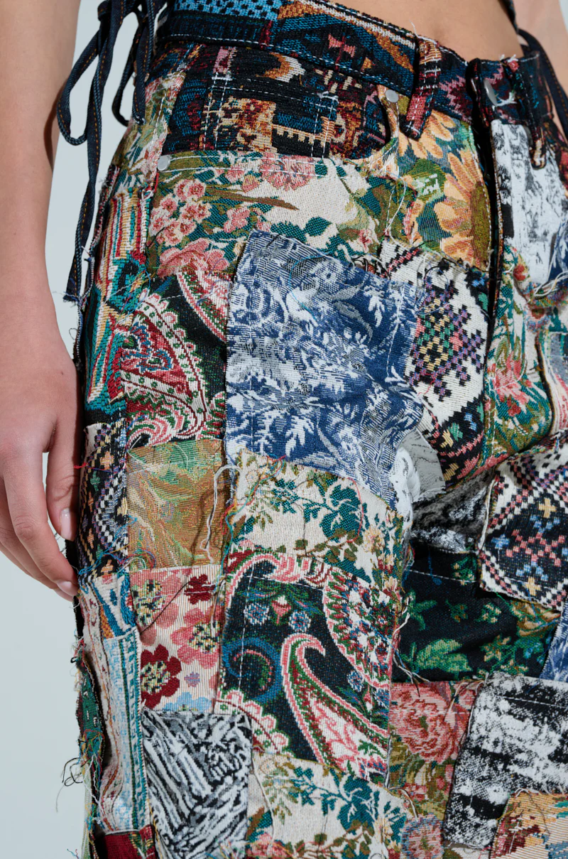 ODESSA RELAXED FIT PATCHWORK PANTS - Image 9