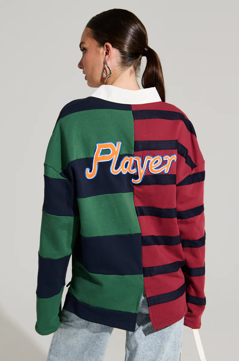 OFF THE FIELD LONG SLEEVE STRIPED RUGBY TEE - Image 4