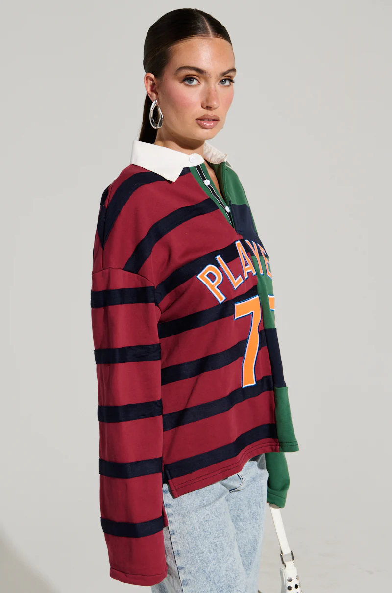 OFF THE FIELD LONG SLEEVE STRIPED RUGBY TEE - Image 5
