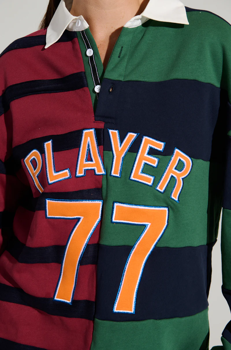 OFF THE FIELD LONG SLEEVE STRIPED RUGBY TEE - Image 8