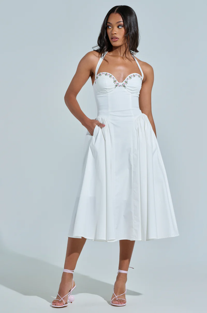 OFF TO BRUNCH POPLIN MIDI DRESS - Image 2