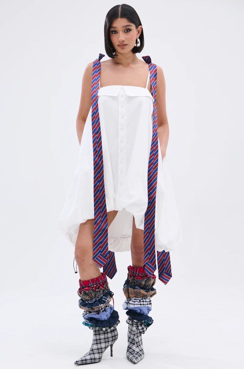 OFFICE SIREN POPLIN MINI DRESS - Image 10