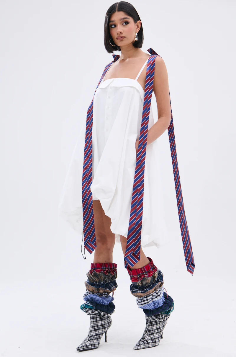 OFFICE SIREN POPLIN MINI DRESS - Image 11