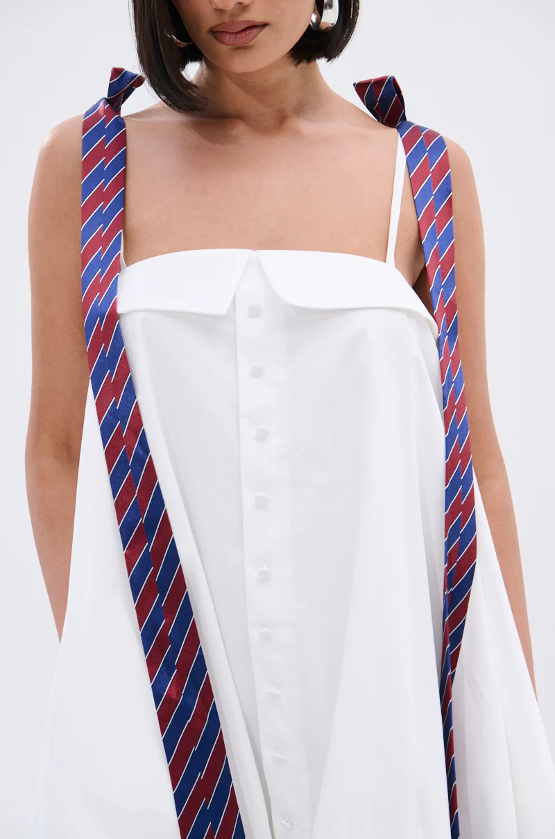 OFFICE SIREN POPLIN MINI DRESS - Image 12