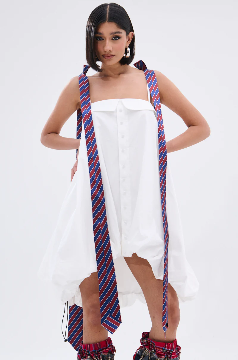 OFFICE SIREN POPLIN MINI DRESS - Image 2
