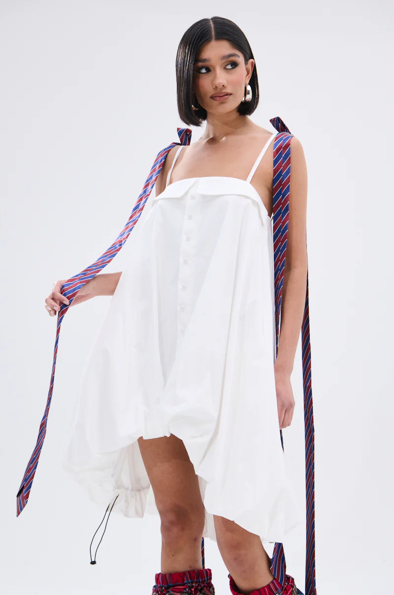 OFFICE SIREN POPLIN MINI DRESS - Image 3