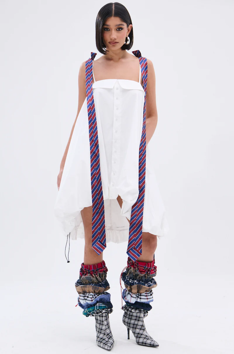 OFFICE SIREN POPLIN MINI DRESS - Image 9