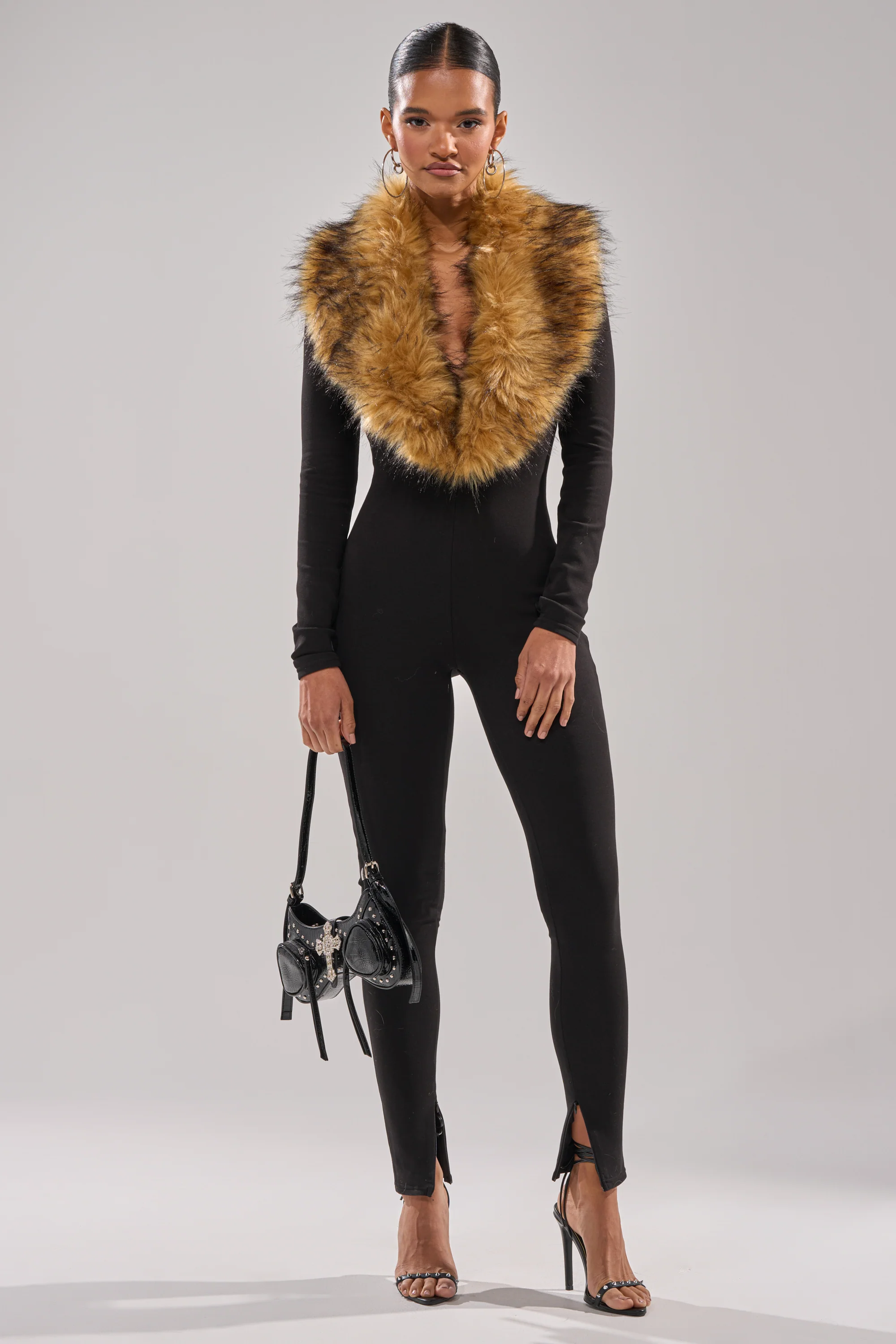 OH HOT DAMN BABY FUR TRIM JUMPSUIT - Image 2