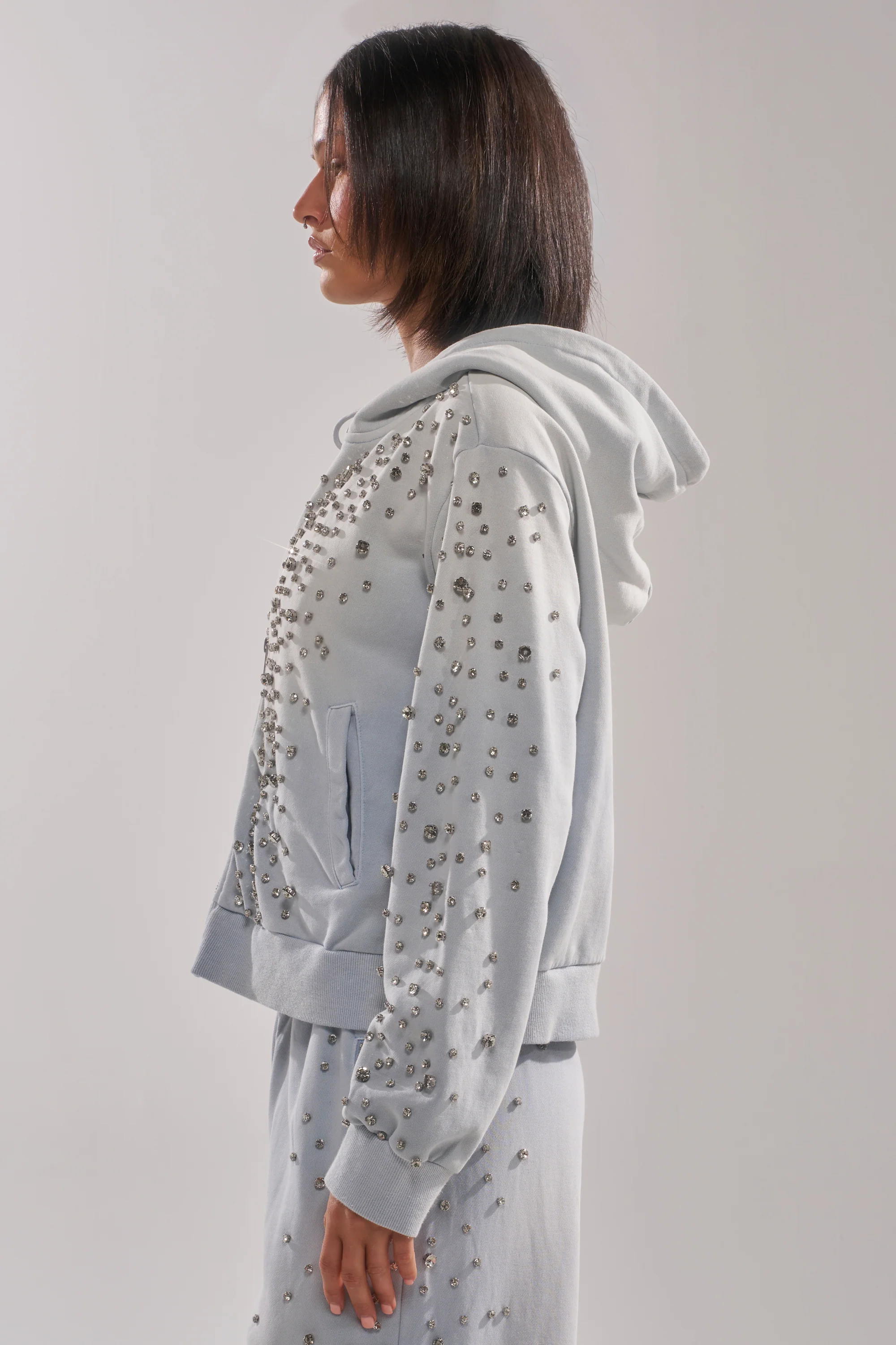 OH HOT DAMN EMBELLISHED ZIP UP SWEATSHIRT - Image 4