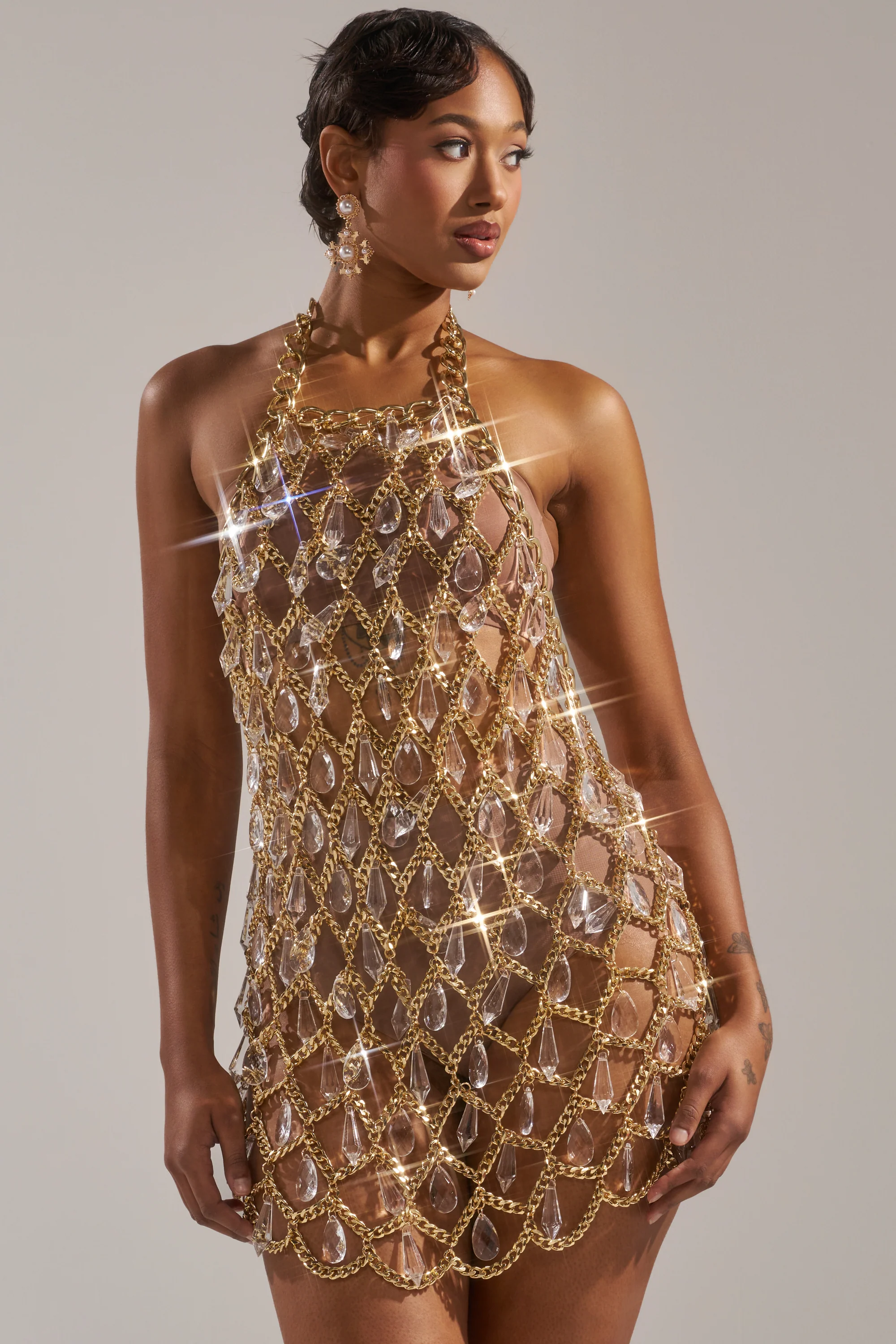OH HOT DAMN RHINESTONE MINI DRESS - Image 4