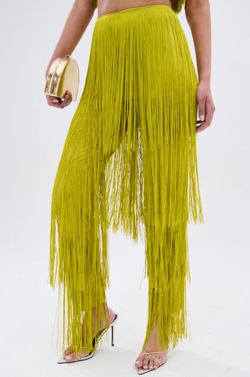 OH SO FRINGE PANTS IN GREEN - Image 3