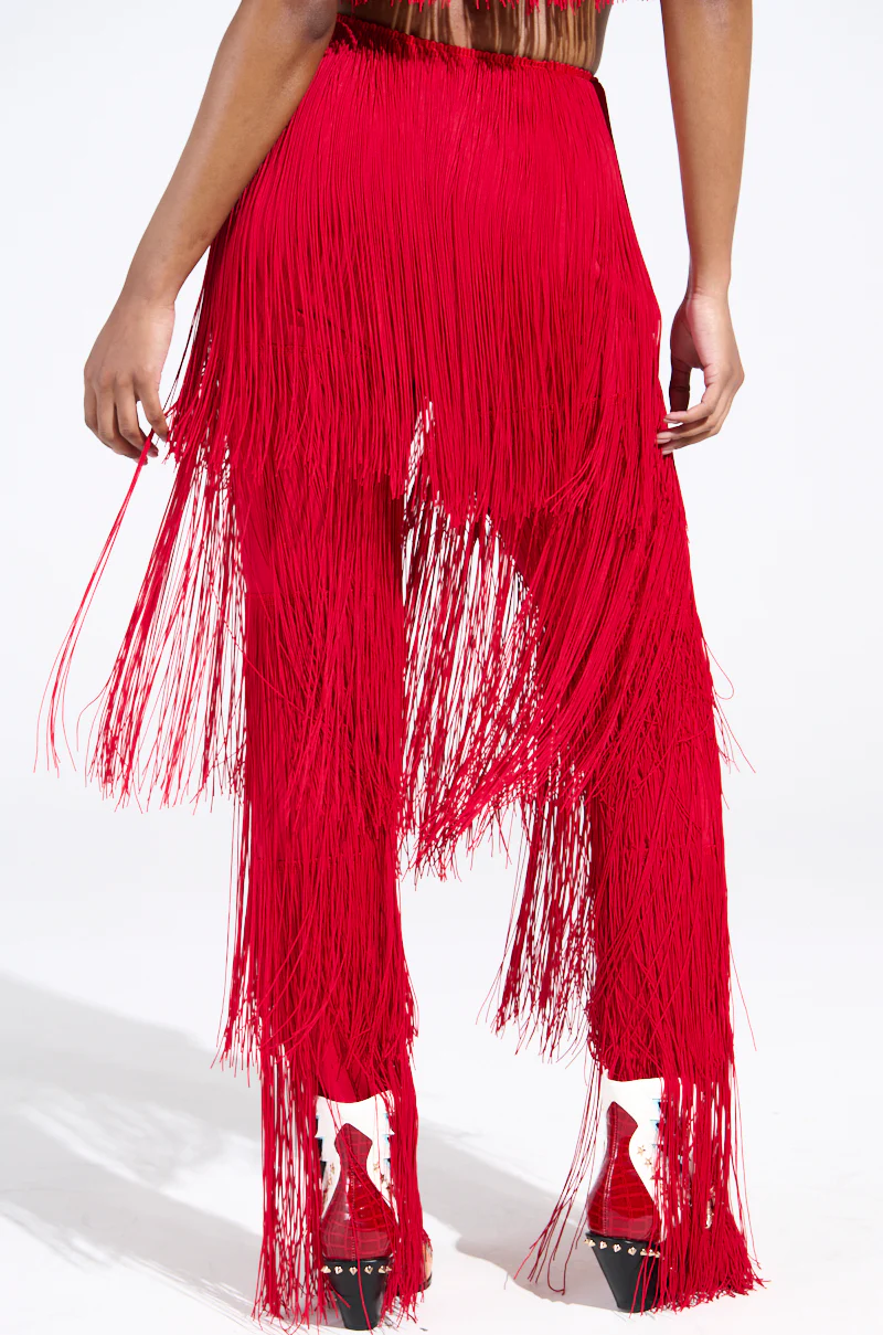 OH SO FRINGE PANTS IN RED - Image 7