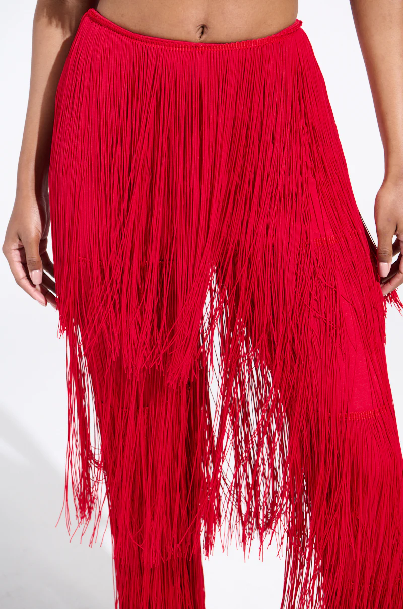 OH SO FRINGE PANTS IN RED - Image 9
