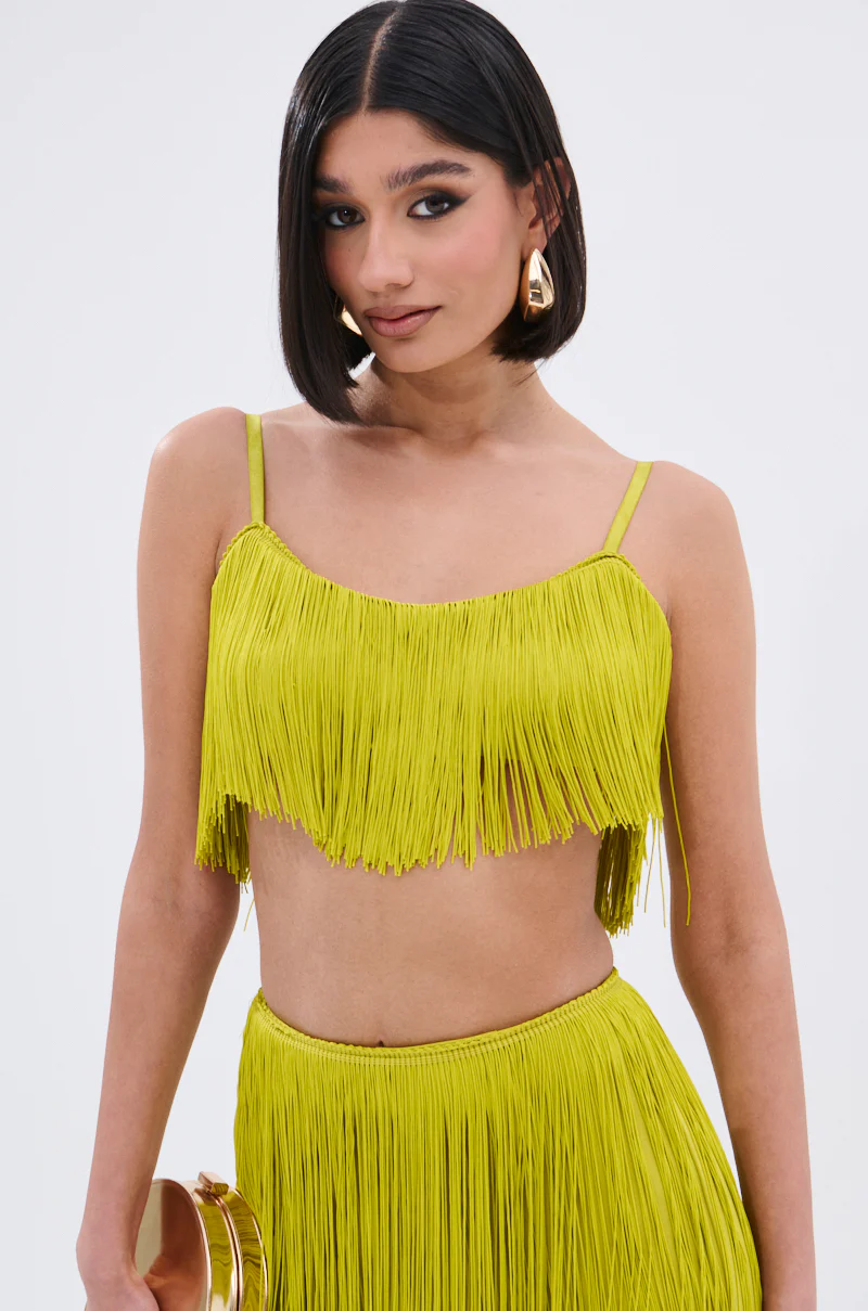 OH SO FRINGE TOP IN GREEN - Image 2