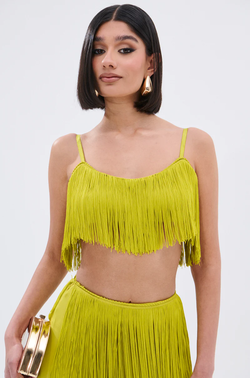 OH SO FRINGE TOP IN GREEN - Image 3